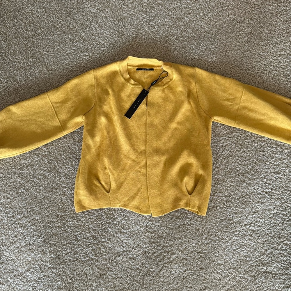 Tahari Yellow Women's Cardigan Sweater